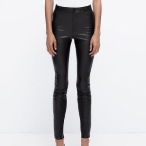 Zara Black leather leggings